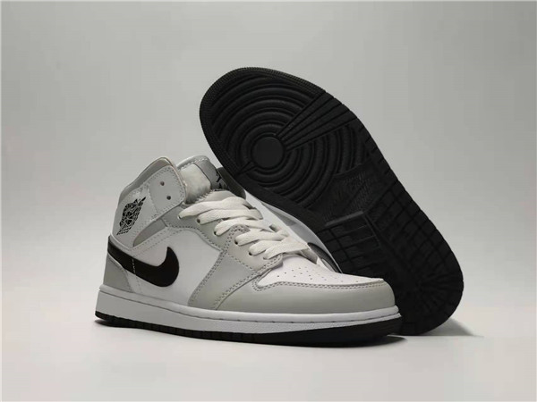 Men's Running Weapon Air Jordan 1 Grey/White Shoes 0231